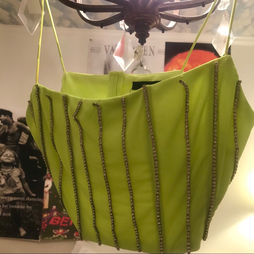 neon rhinestone top